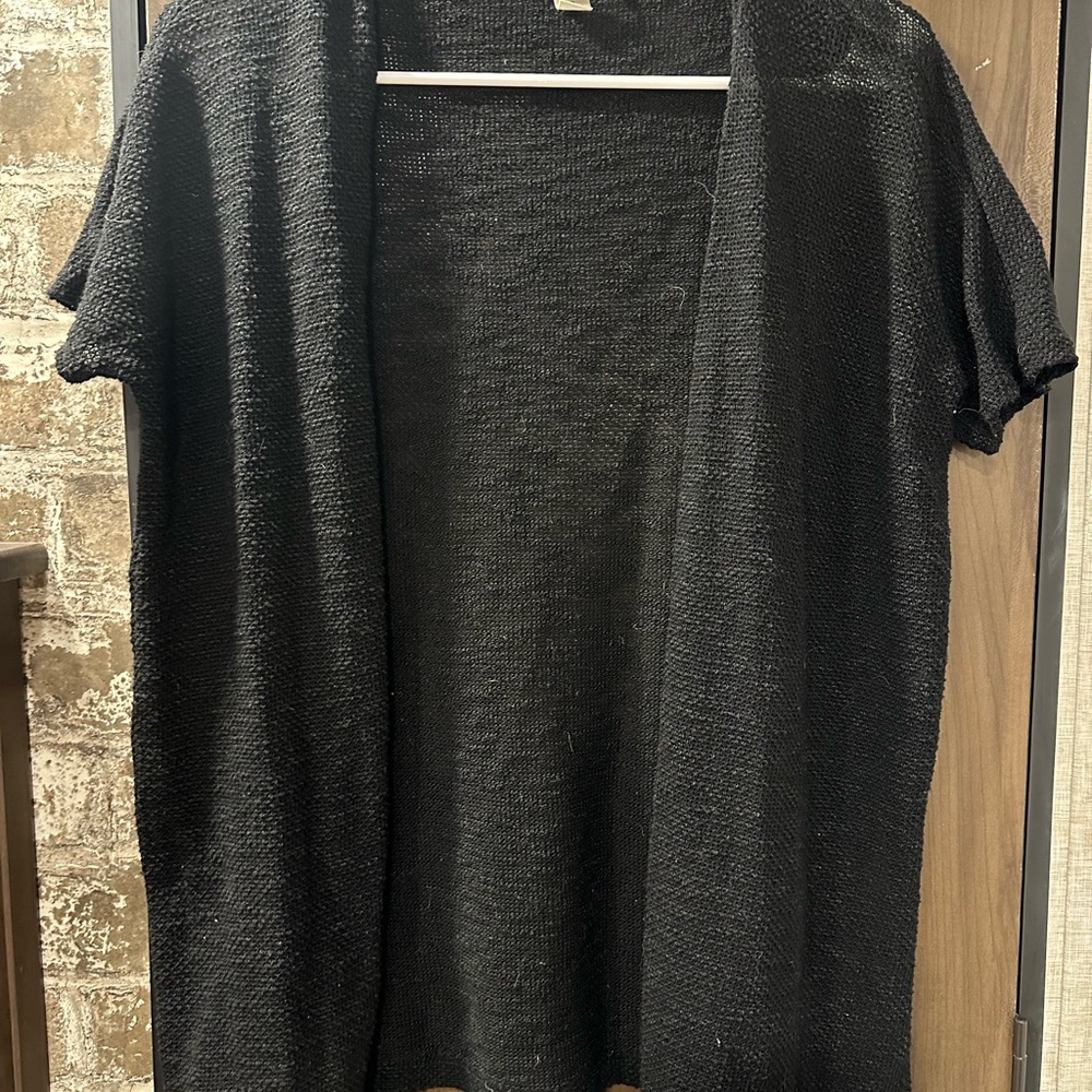 Black Open Front Cardigan